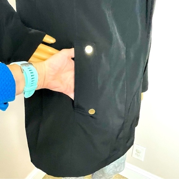 Gallery Black Pea Coat with Hood - Size Small - Picture 3 of 13